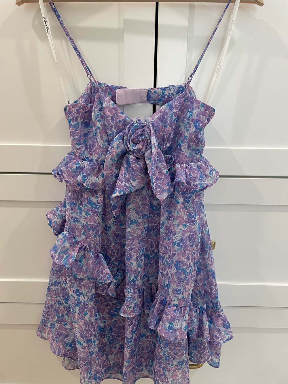 Floral Ruffle Mini Dress - Lavender - Picture 3 of 5